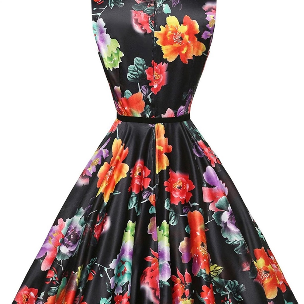 GRACE KARIN Women Retro Cocktail Party Dress Fit and Flare Size Floral